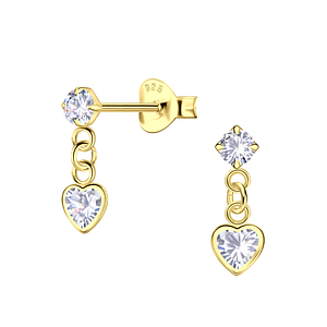Silver Heart Drop Earrings2647