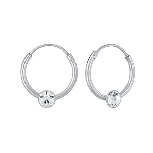 3mm Round Crystal Hoop Earrings2655