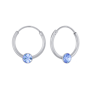 3mm Round Crystal Hoop Earrings2655