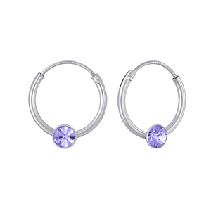 3mm Round Crystal Hoop Earrings2655