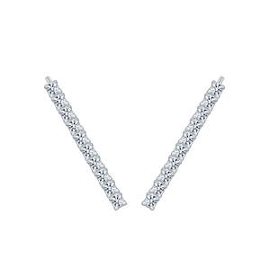 Silver Line Crystal Ear Climbers2857
