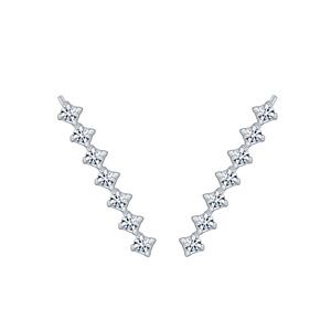 Silver Line Crystal Ear Climbers2858