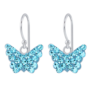 Silver Butterfly Crystal Earrings2872