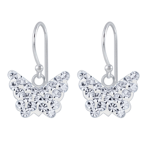 Silver Butterfly Crystal Earrings2872