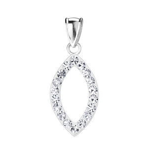 Silver Marquise Crystal Pendant3140