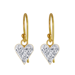 Silver Heart Crystal Earrings3147