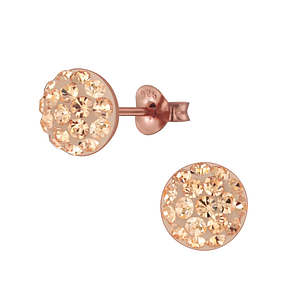 Silver Round Crystal Stud Earrings3125