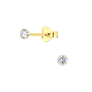 3mm Round Cubic Zirconia Silver Stud Earrings3161