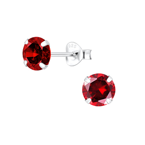 6mm Round Cubic Zirconia Silver Stud Earrings1338