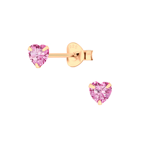 4mm Heart Cubic Zirconia Silver Stud Earrings3173