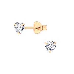 4mm Heart Cubic Zirconia Silver Stud Earrings3173