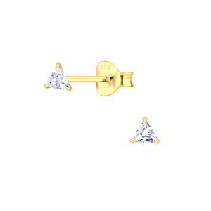 3mm Triangle Cubic Zirconia Stud Earrings3149