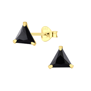 6mm Triangle Cubic Zirconia Stud Earrings3153