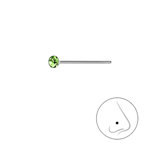 2mm Round Crystal Silver Nose Stud3268
