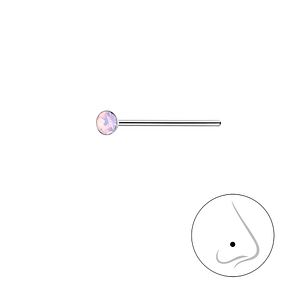 2mm Round Crystal Silver Nose Stud3268