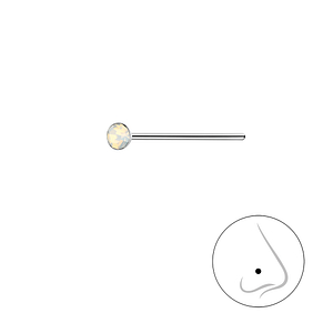 2mm Round Crystal Silver Nose Stud3268