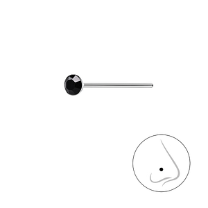 2.5mm Round Crystal Silver Nose Stud3269
