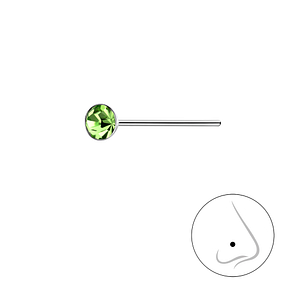 3mm Round Crystal Silver Nose Stud3233