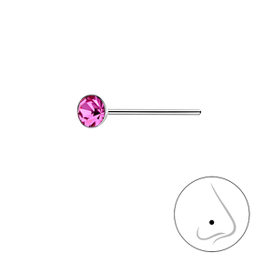 3mm Round Crystal Silver Nose Stud3233