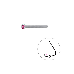 1.5mm Round Crystal Silver Nose Stud3308