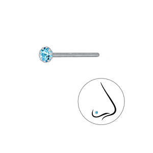 2.5mm Round Crystal Silver Nose Stud3314