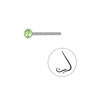 2.5mm Round Crystal Silver Nose Stud3314