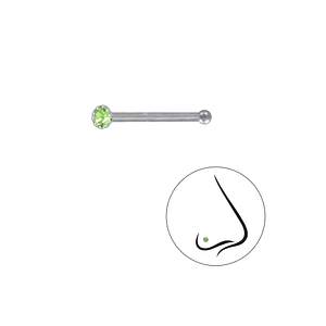 1.8mm Round Crystal Silver Nose Stud With Ball3311