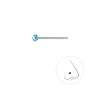 2mm Round Crystal Silver Nose Stud3317