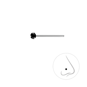 2mm Round Crystal Silver Nose Stud3317