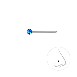 2mm Round Crystal Silver Nose Stud3317