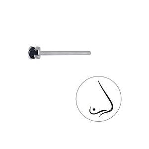 1.8mm Round Crystal Silver Nose Stud3297