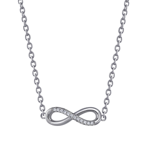 Silver Infinity Cubic Zirconia Necklace3422