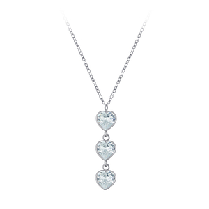 Silver Heart Cubic Zirconia Necklace3424