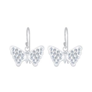 Silver Butterfly Crystal Earrings4069