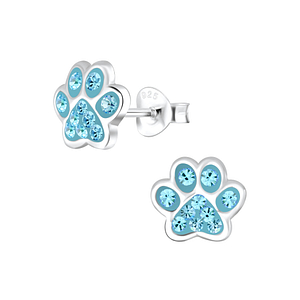Silver Paw Print Stud Earrings4083