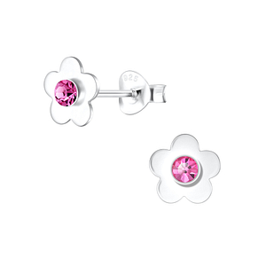 Silver Flower Stud Earrings4146
