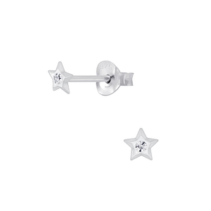Silver Star Crystal Stud Earrings5199