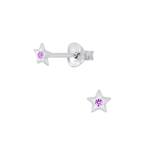 Silver Star Crystal Stud Earrings5199