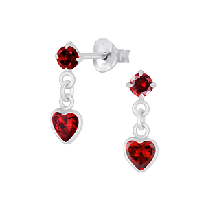 Silver Heart Drop Earrings2645