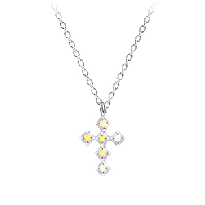 Silver Cross Crystal Necklace5161
