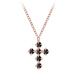 Silver Cross Crystal Necklace5164