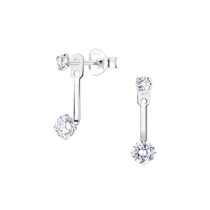 Silver Double Round Ear Jacket5328