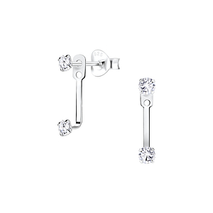Silver Double Round Ear Jacket5364