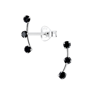 Silver Bar Cubic Zirconia Stud Earrings7568