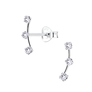 Silver Bar Cubic Zirconia Stud Earrings7568