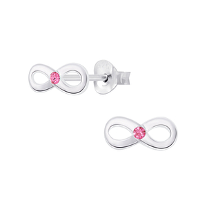 Silver Infinity Crystal Stud Earrings5579