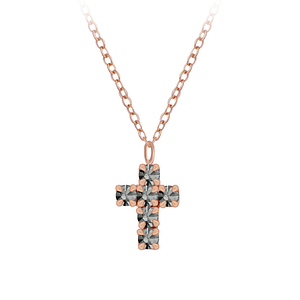 Silver Cross Crystal Necklace5254