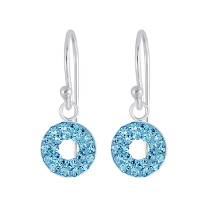 Silver Circles Crystal Earrings6155