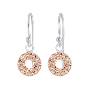Silver Circles Crystal Earrings6155