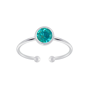 5mm Silver Open Ring with Crystal 5mm Silver Open Ring with Crystal5972